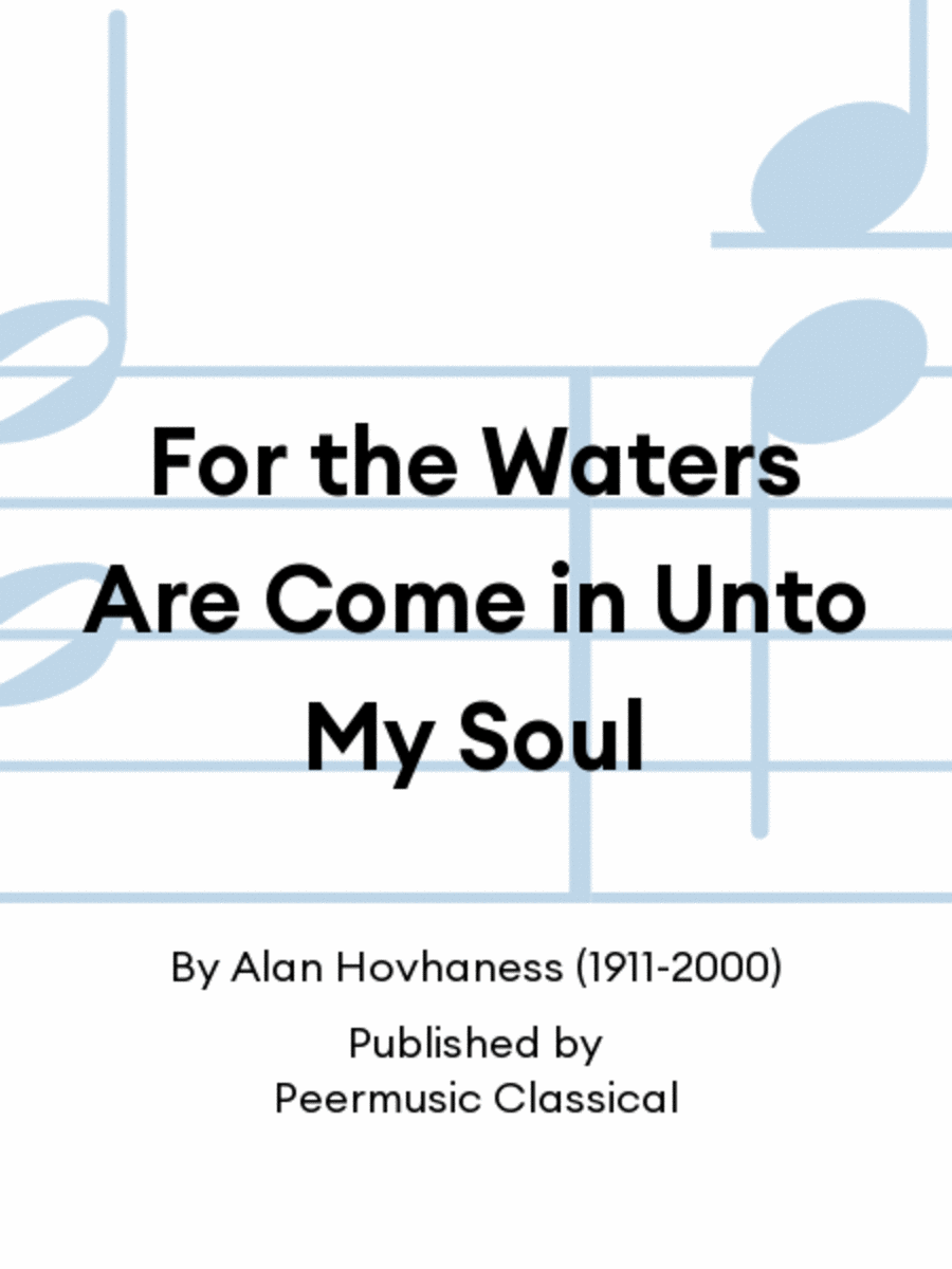 For the Waters Are Come in Unto My Soul TTBB scores gallery preview page 1