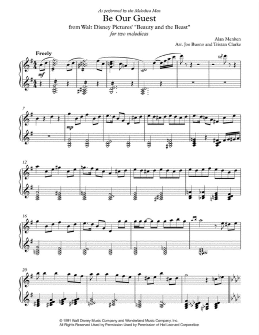 Be Our Guest Set of Parts scores gallery preview page 1