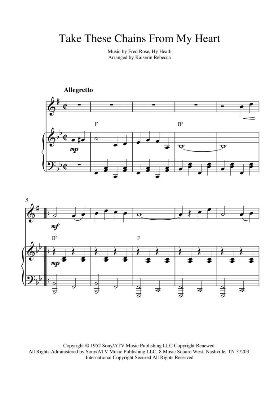 Take These Chains From My Heart Alto Saxophone scores gallery preview page 1