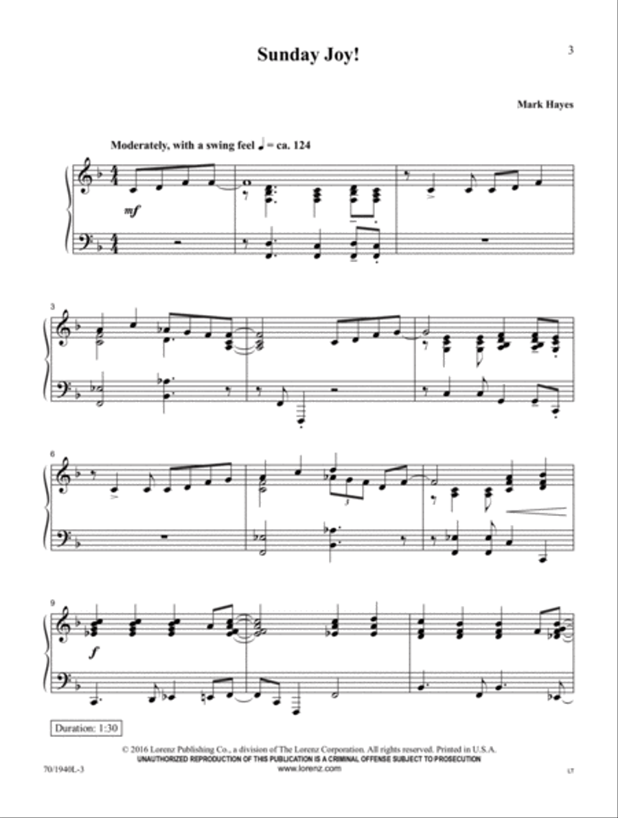 Mark Hayes Miniatures Piano Solo scores gallery preview page 3