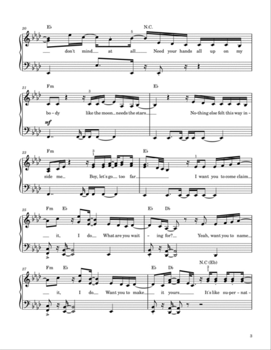 Supernatural Piano Solo scores gallery preview page 3