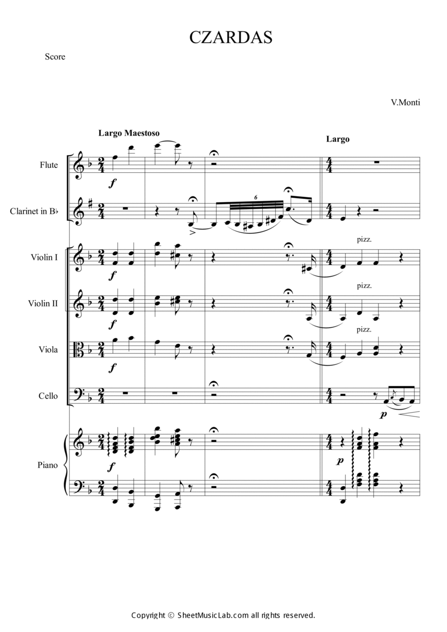 Czardas Orchestra scores gallery preview page 1