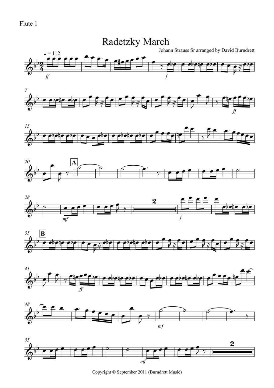 Radetzky March for Flute Trio Flute Solo scores gallery preview page 4