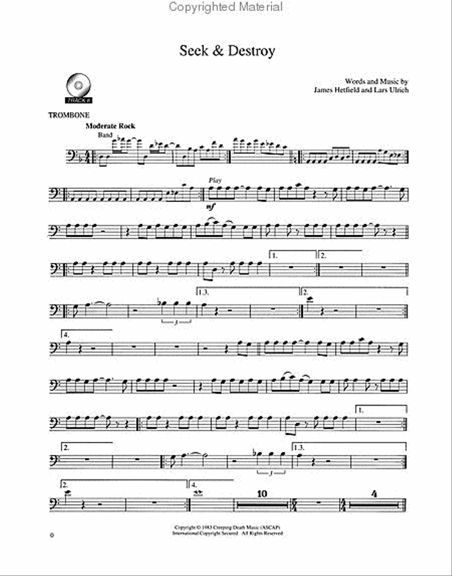 Best of Metallica for Trombone Trombone Solo scores gallery preview page 3