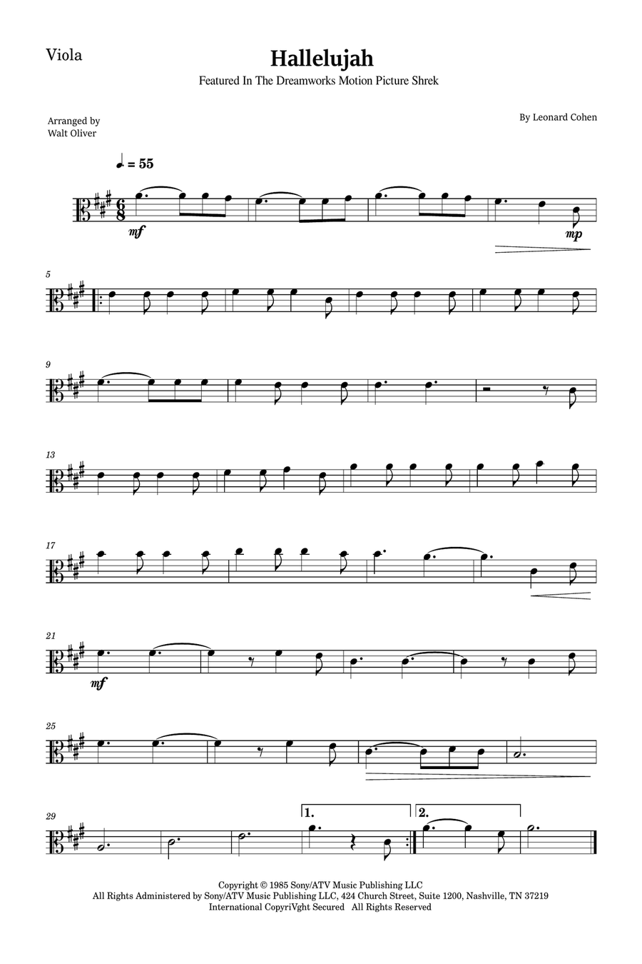 Hallelujah String Duet scores gallery preview page 3