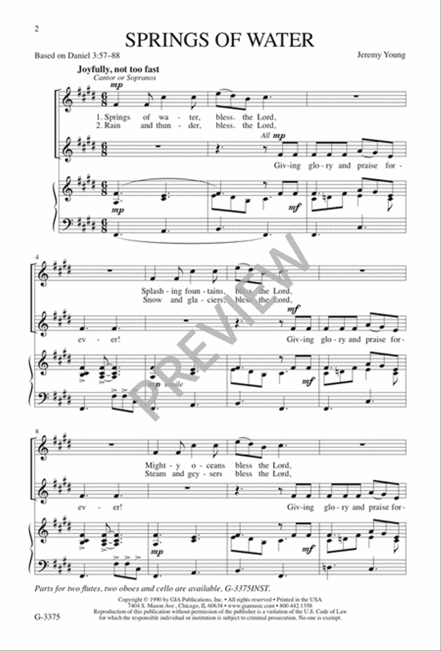 Springs of Water 4-Part scores gallery preview page 3