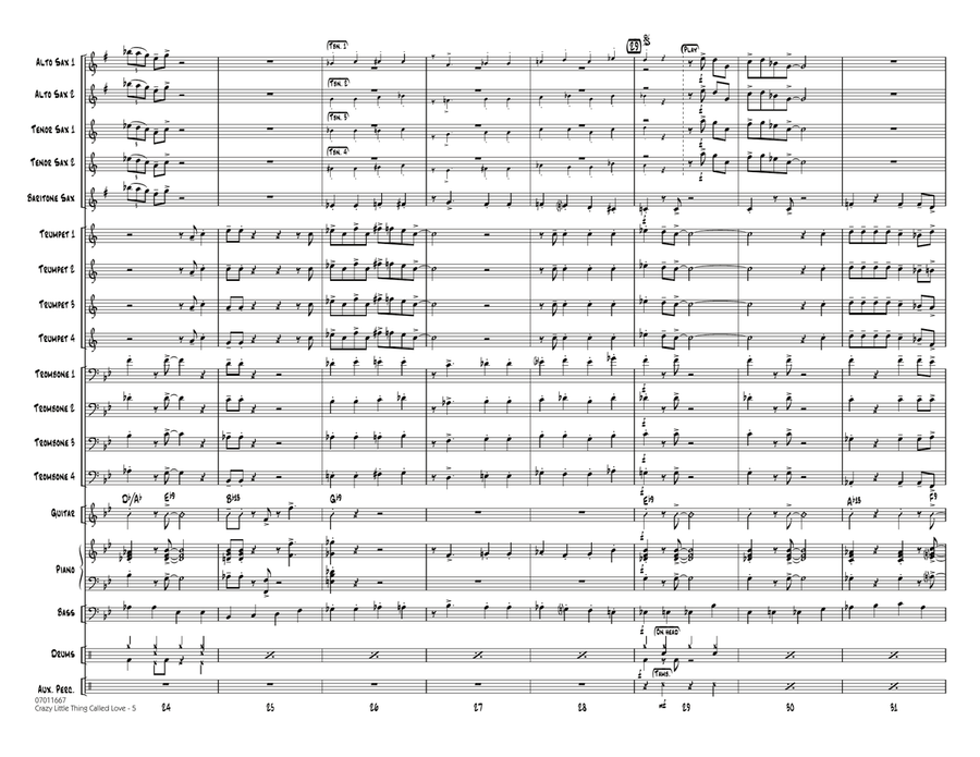 Crazy Little Thing Called Love - Full Score Jazz Ensemble scores gallery preview page 5