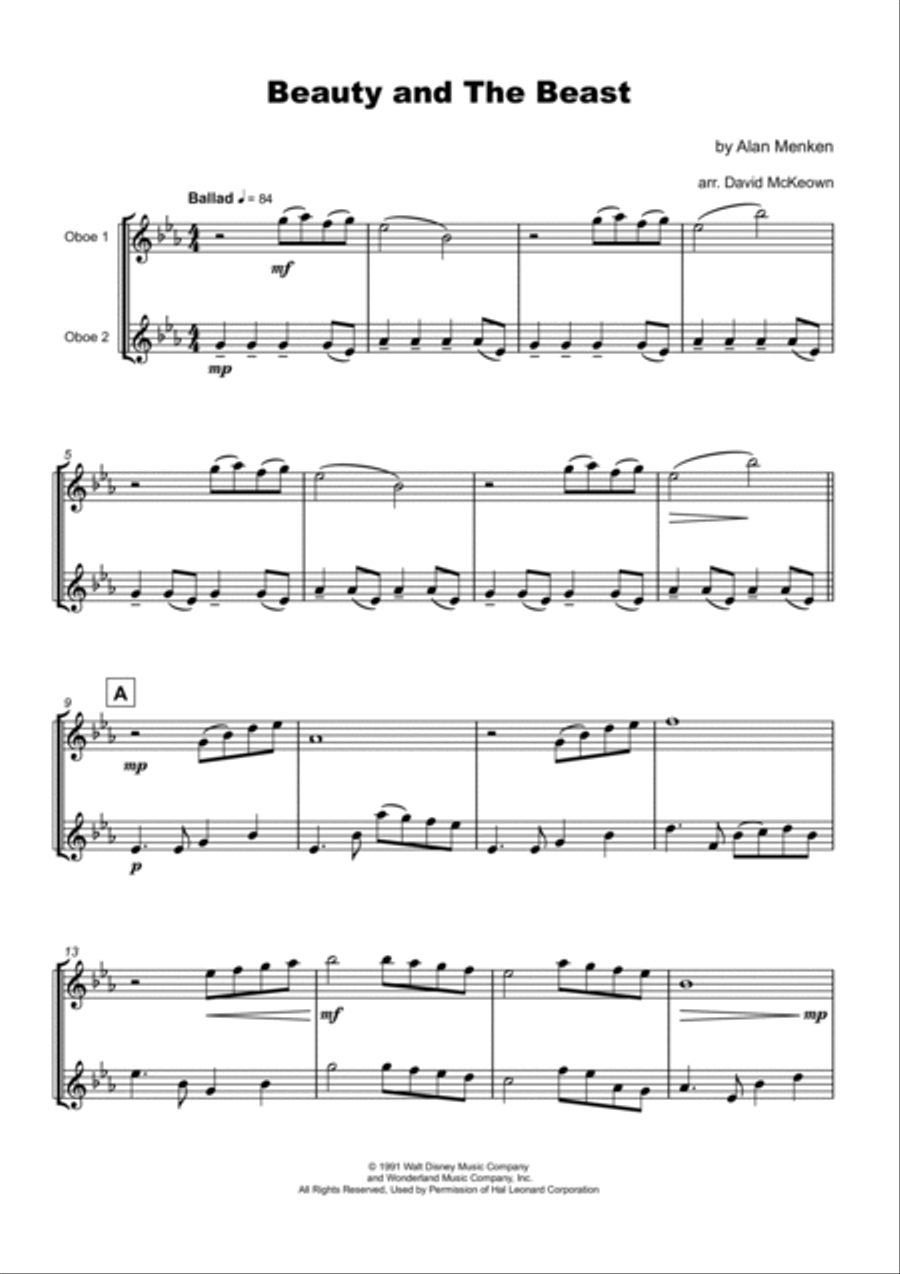 Beauty And The Beast Woodwind Duet scores gallery preview page 2