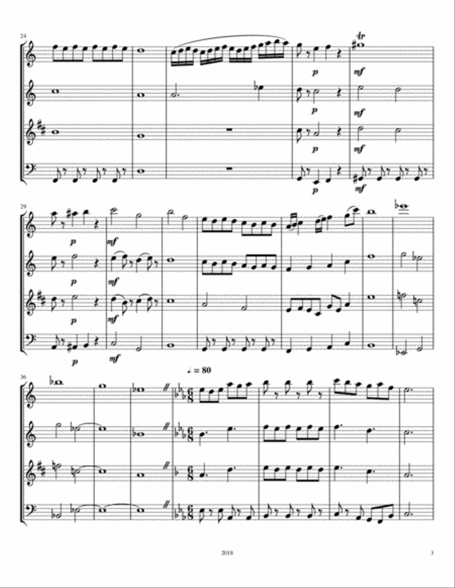 Marjorie's Cats Marjorie's Cats Woodwind Quartet scores gallery preview page 3