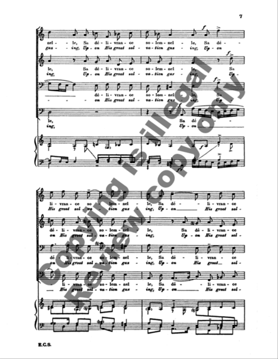 Chantez a Dieu (Sing unto God) TTBB scores gallery preview page 12
