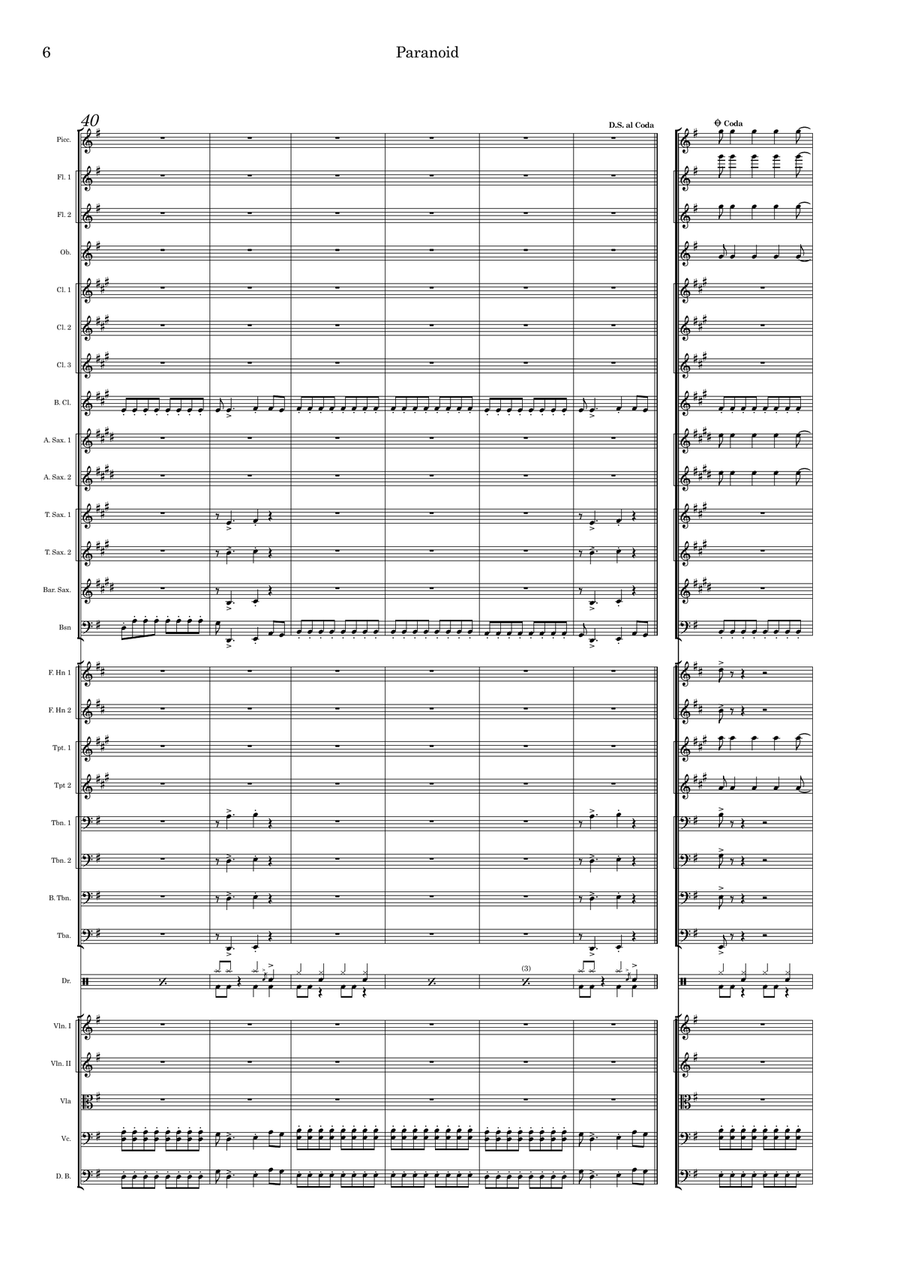 Paranoid Full Orchestra scores gallery preview page 6