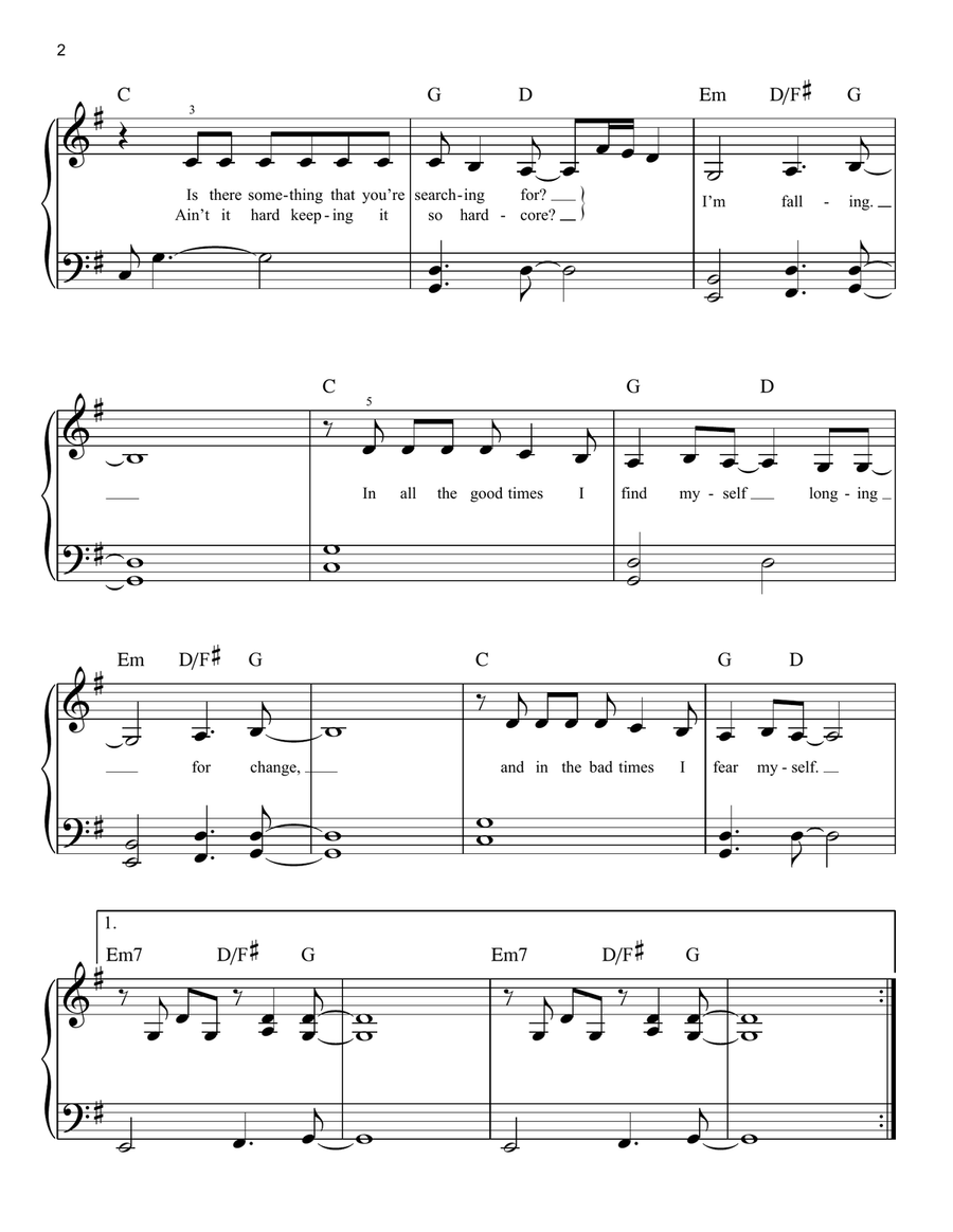 Shallow (from A Star Is Born) Easy Piano scores gallery preview page 2
