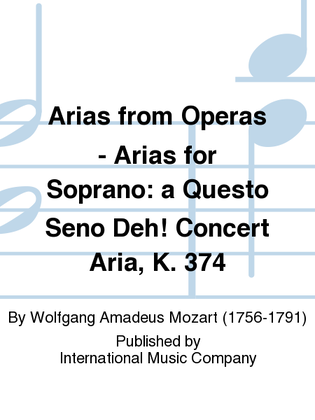 Book cover for A Questo Seno Deh! Concert Aria (I. & E.), K. 374