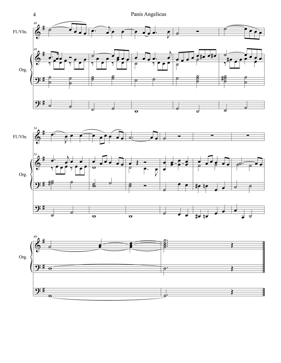 Panis Angelicus (for Flute or Violin solo - Organ accompaniment) Flute scores gallery preview page 5