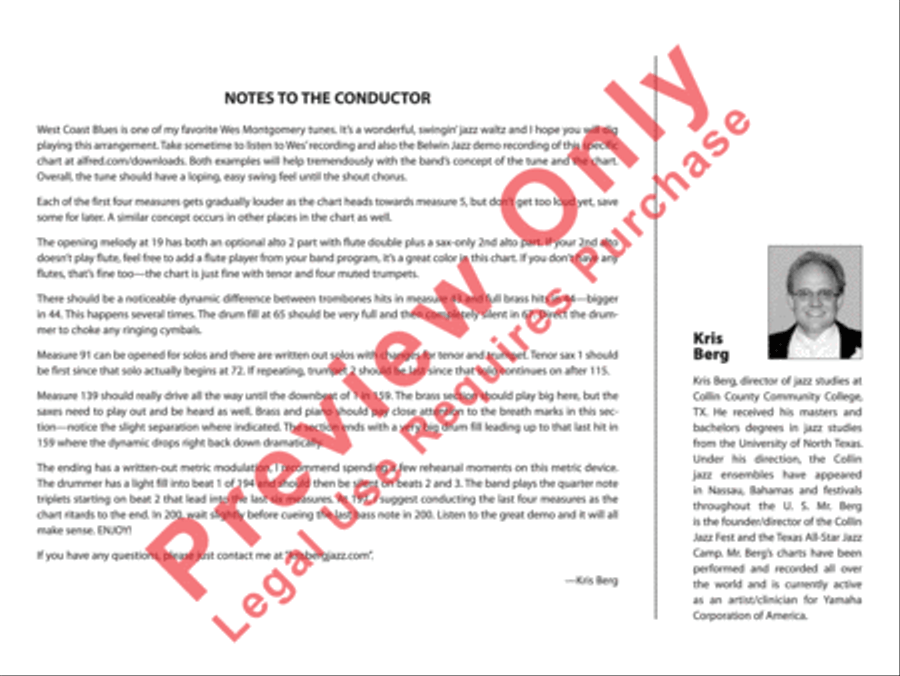 West Coast Blues West Coast Blues Jazz Ensemble scores gallery preview page 3