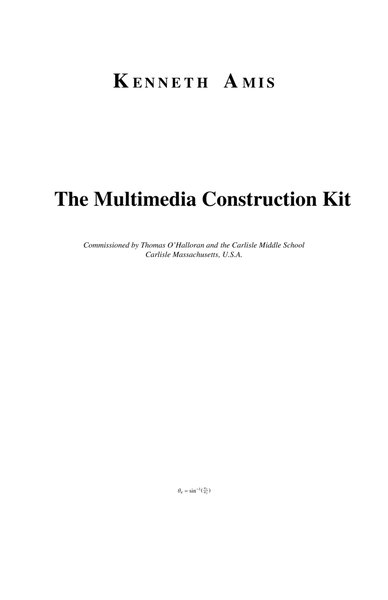 The Multimedia Construction Kit - CONDUCTOR'S SCORE ONLY