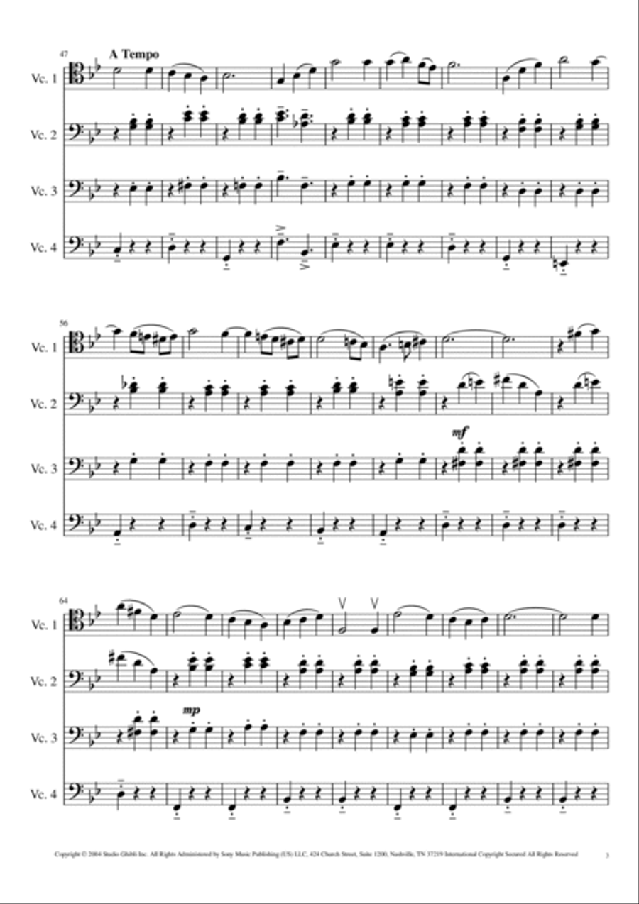 Merry-Go-Round Of Life Cello scores gallery preview page 3