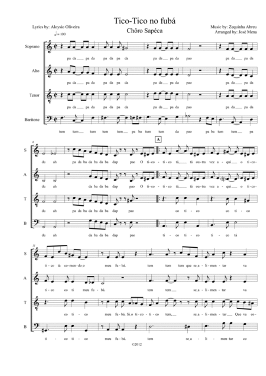 Tico-Tico no fuba 4-Part scores gallery preview page 2