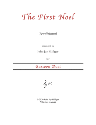 The First Noel for Bassoon Duet