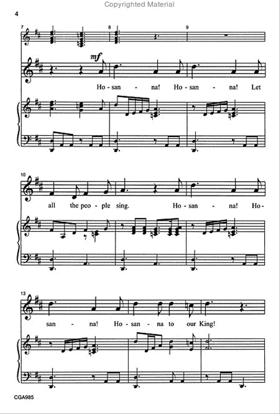 Hosanna Hosanna And Joyful Easter Day Unison Choir scores gallery preview page 3