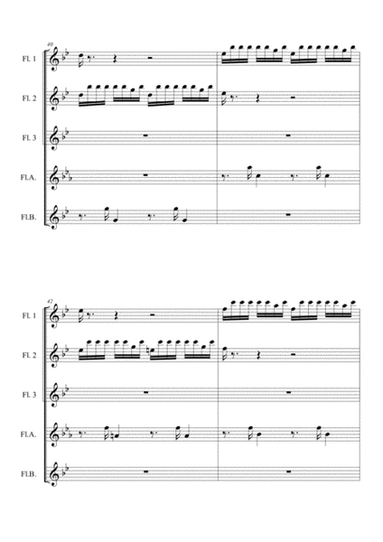 SUMMER (FOUR SEASONS) for Flute Quintet Flute Choir image number null