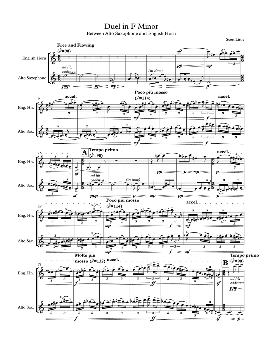 Duel in F Minor - Duet for Alto Sax and English Horn Woodwind Duet scores gallery preview page 1