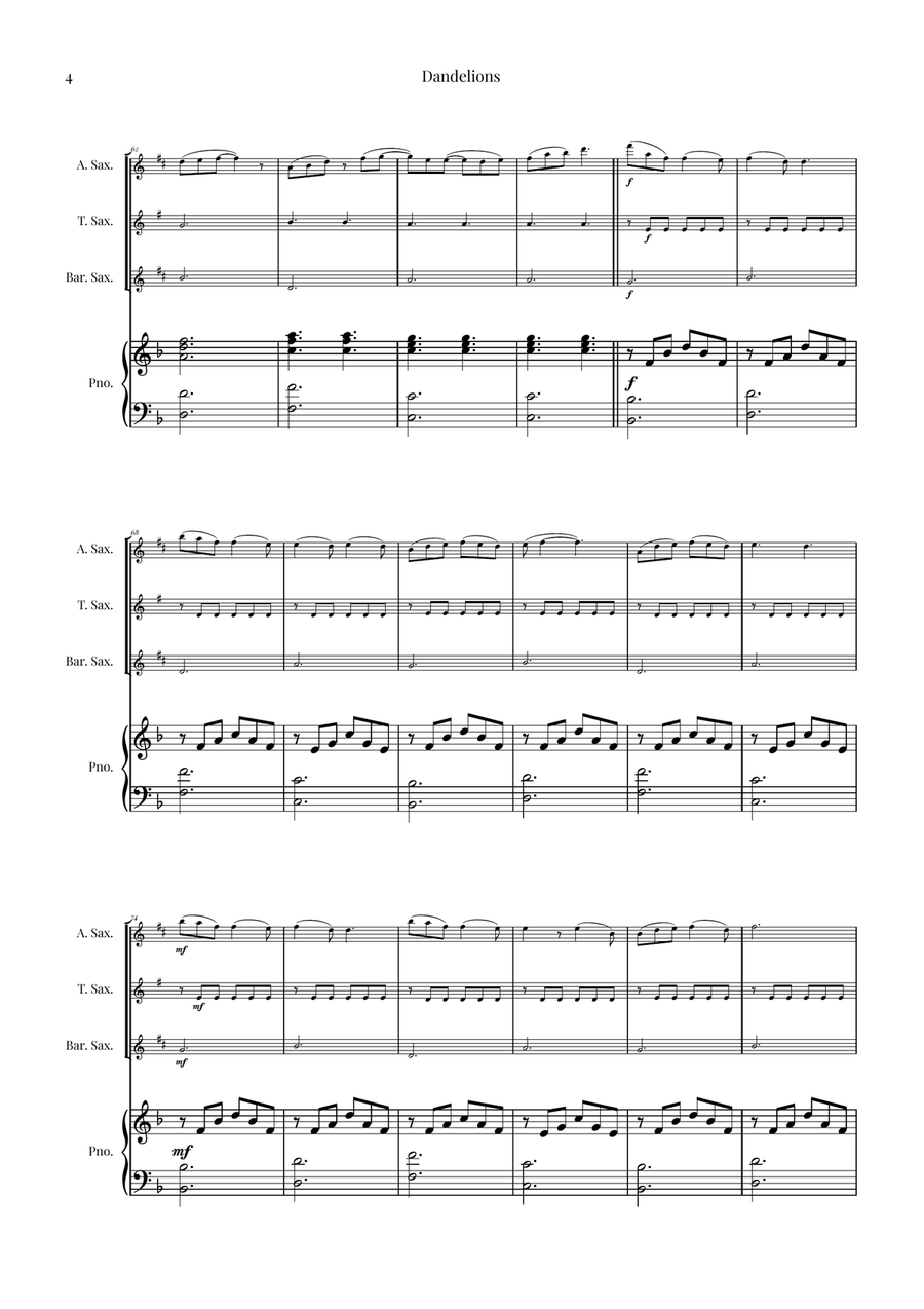 Dandelions Woodwind Trio scores gallery preview page 4