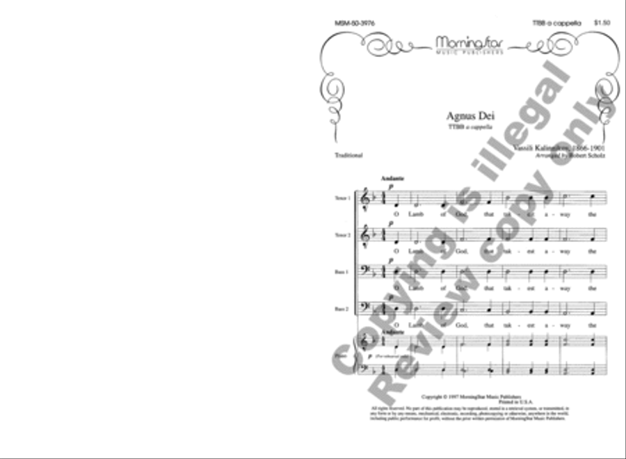 Agnus Dei TTBB scores gallery preview page 2