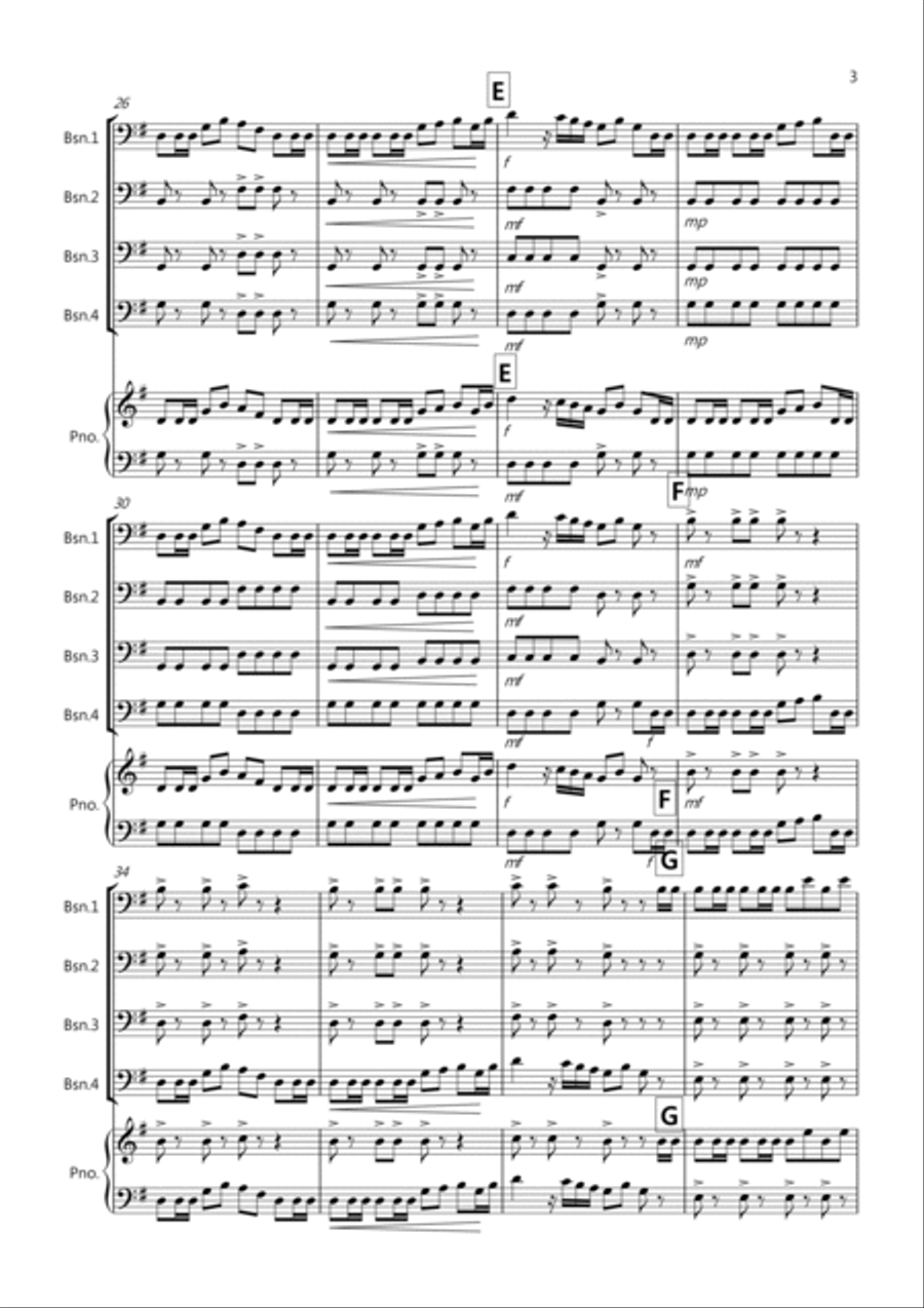 William Tell Overture for Bassoon Quartet Bassoon Quartet scores gallery preview page 3