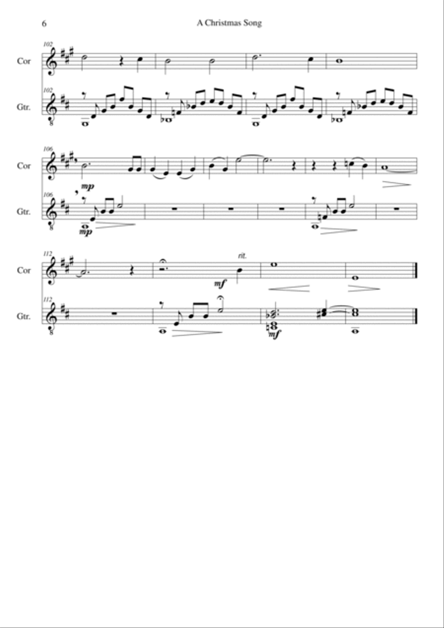 A Christmas Song for cor anglais and guitar English Horn scores gallery preview page 6