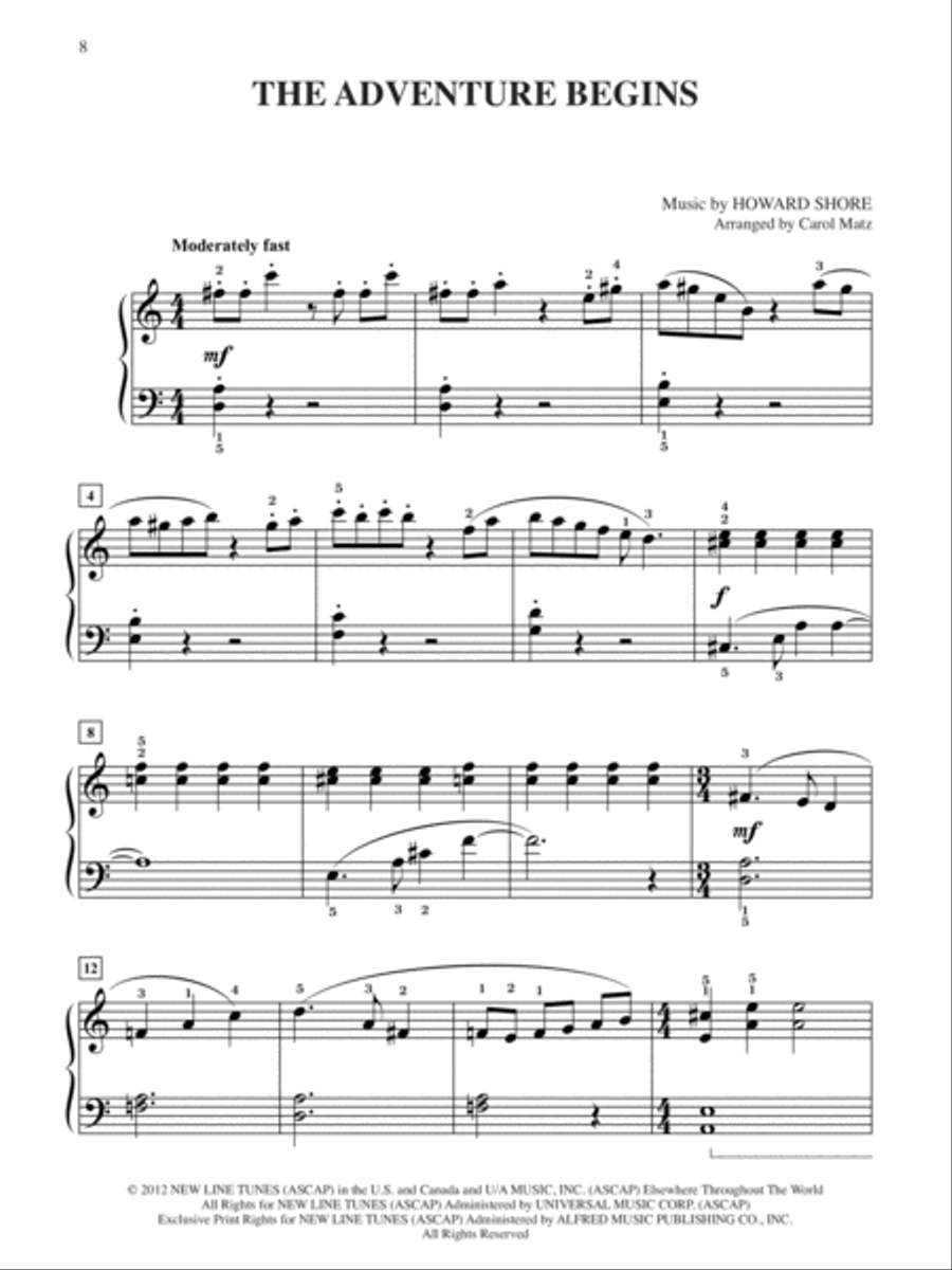 The Hobbit -- An Unexpected Journey Easy Piano scores gallery preview page 3
