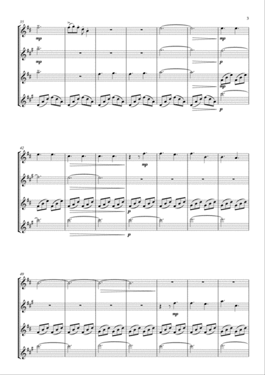 Downton Abbey (theme) Woodwind Quartet scores gallery preview page 5
