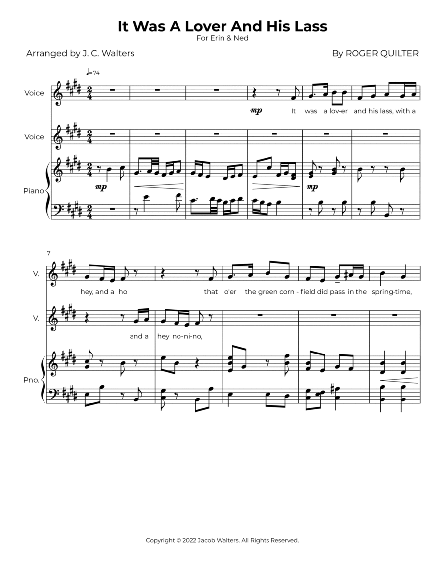 It Was A Lover And His Lass Voice scores gallery preview page 1