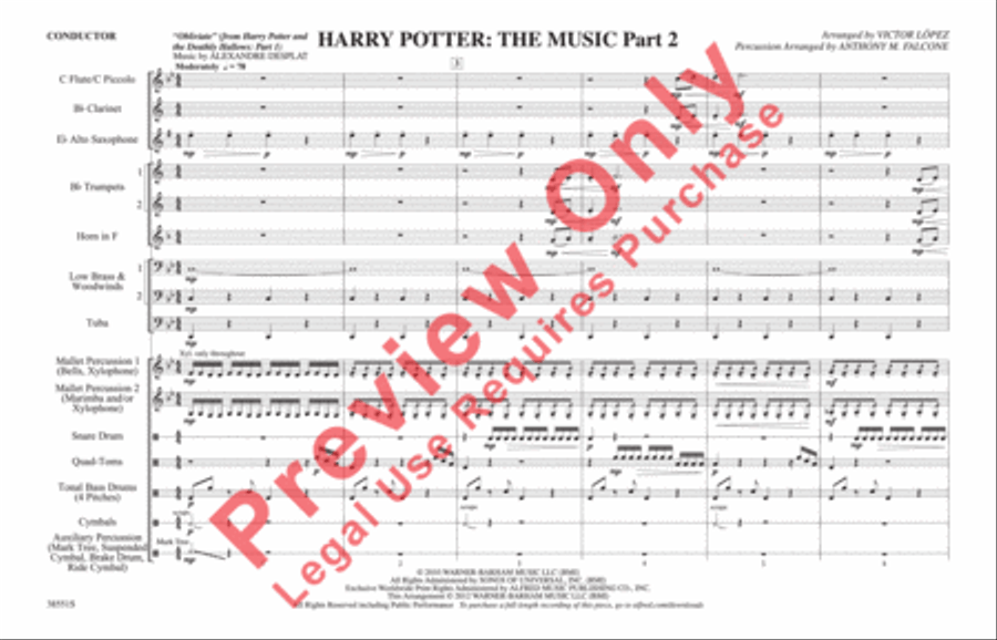Harry Potter: The Music, Part 2 Marching Band scores gallery preview page 2