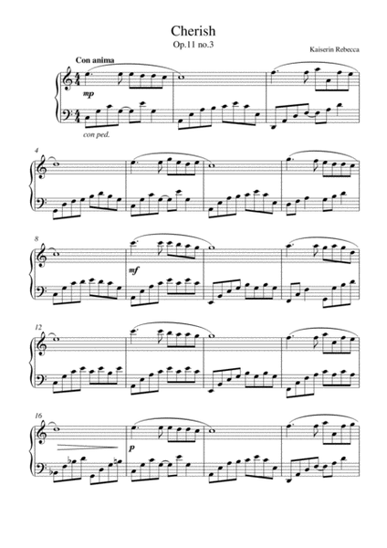 Cherish (Op.11 no.3) image number null
