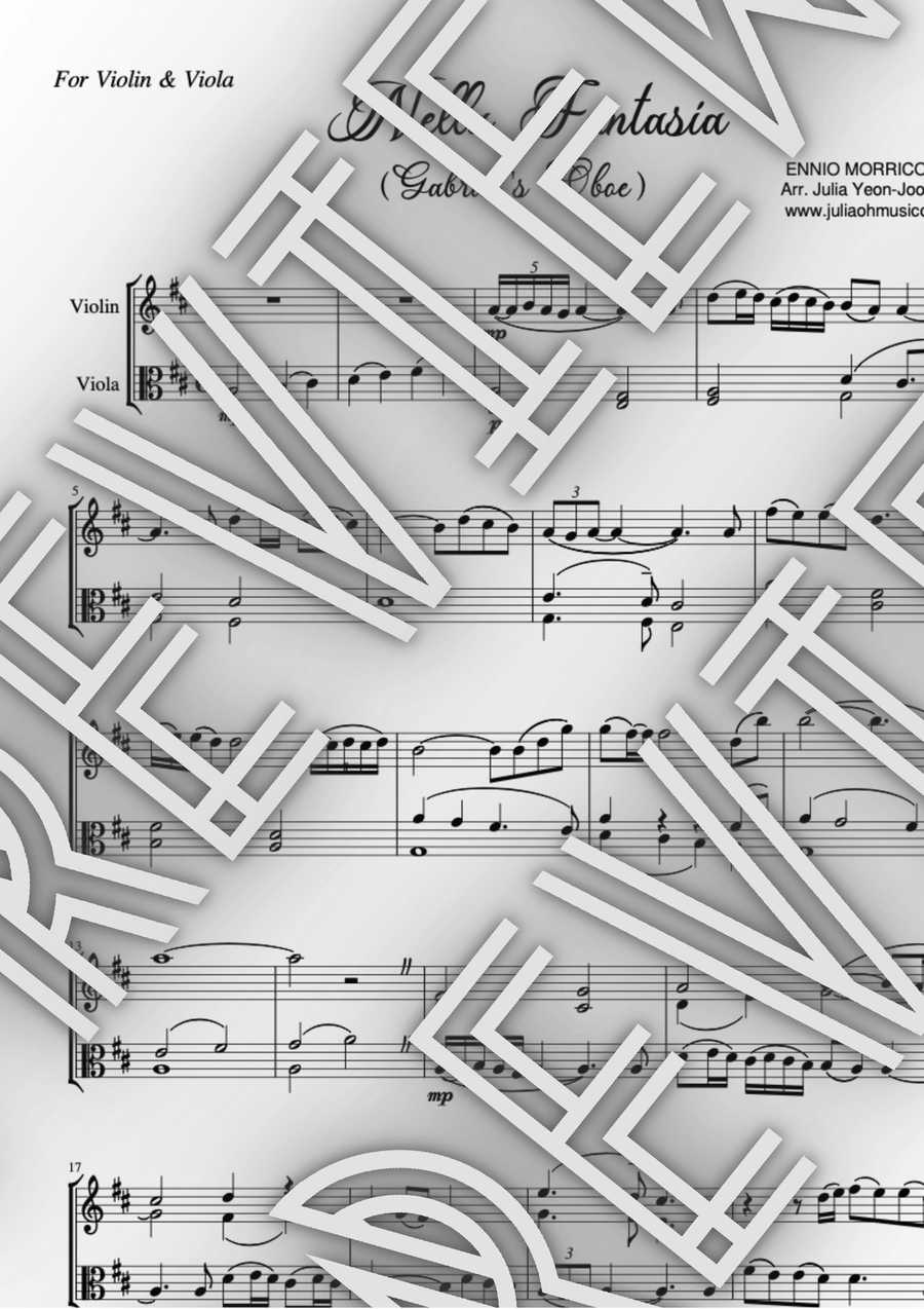 Gabriel's Oboe Gabriel's Oboe Viola scores gallery preview page 1