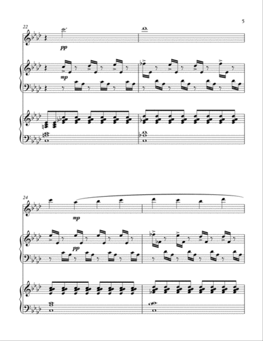 Trio for Violin, Marimba and Piano Small Ensemble scores gallery preview page 5
