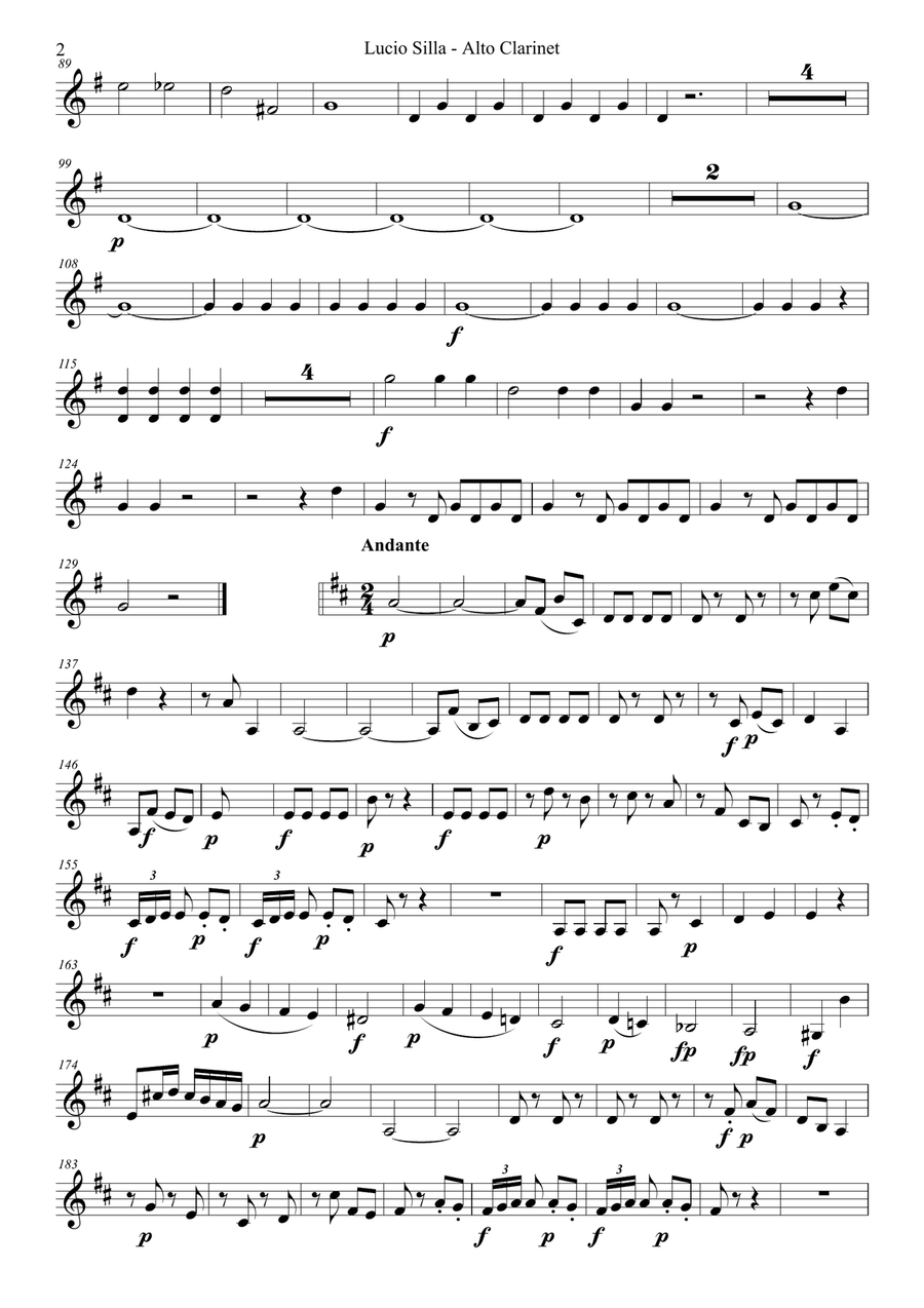 Lucio Silla Ouverture Woodwind Ensemble scores gallery preview page 2
