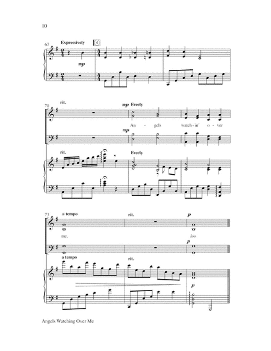 Angels Watching Over Me 4-Part scores gallery preview page 11