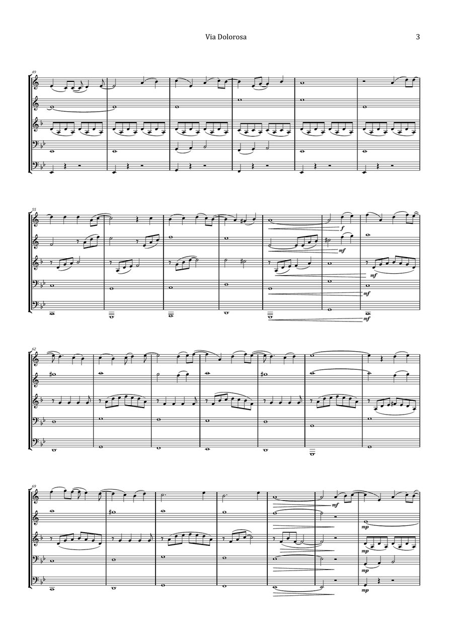 Via Dolorosa Brass Quintet scores gallery preview page 3
