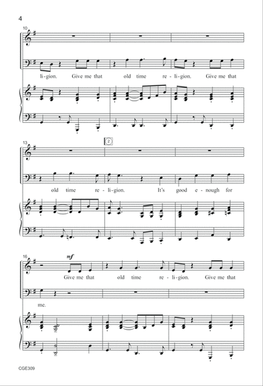 Old Time Religion - SATB Old Time Religion - SATB 4-Part scores gallery preview page 4