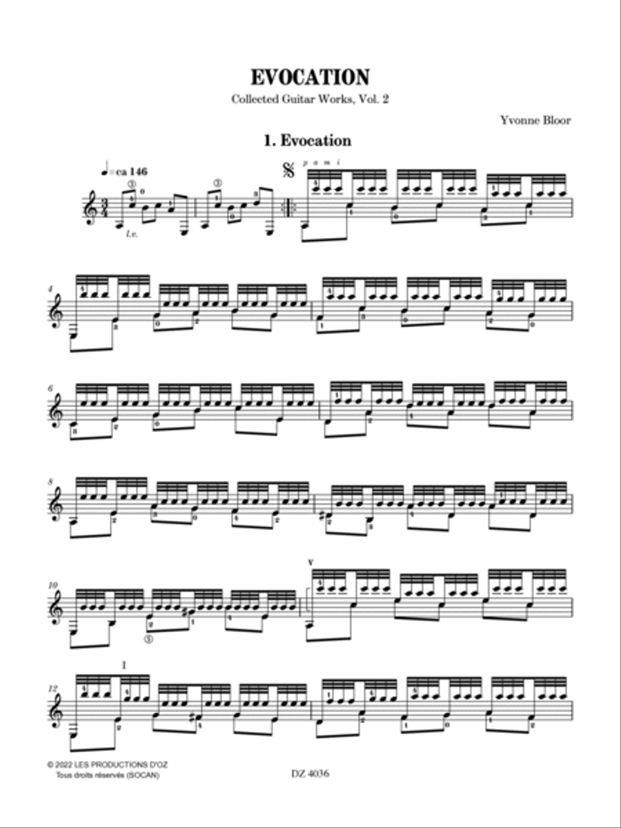 Evocation, Collected Guitar Works, vol. 2 Classical Guitar scores gallery preview page 3