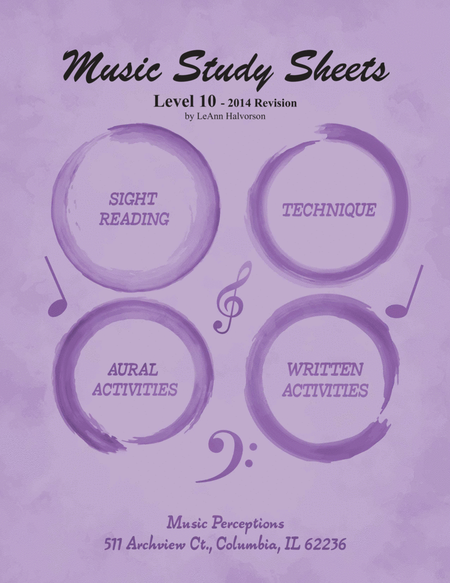 Music Study Sheets Level 10 2014 edition