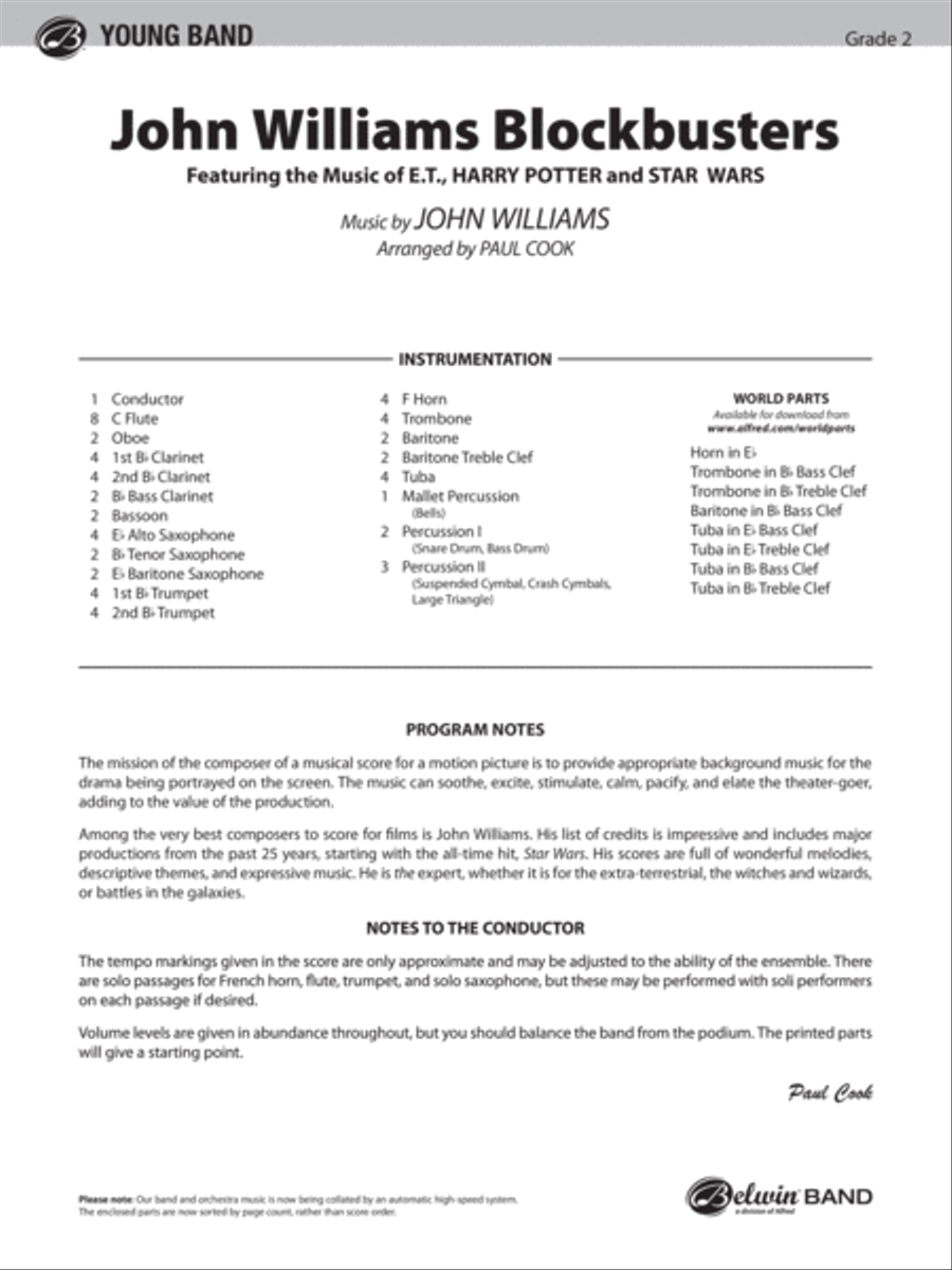 John Williams Blockbusters Concert Band scores gallery preview page 2