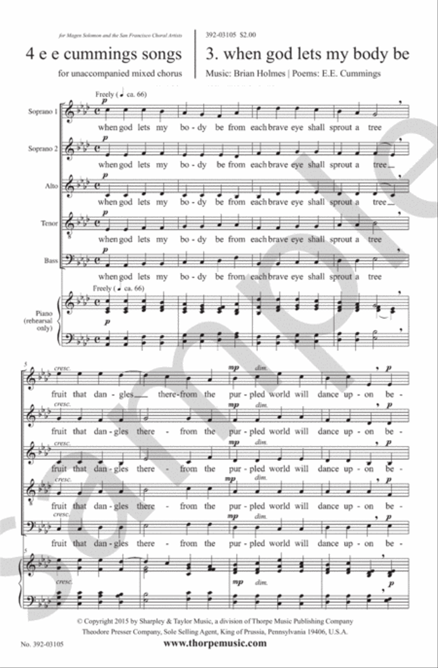 4 e e cummings Songs SSATB scores gallery preview page 3