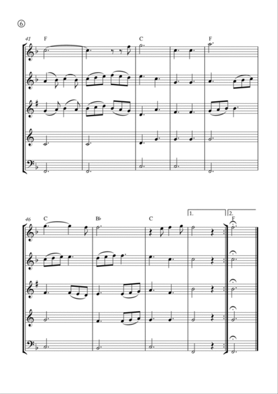 Oh Holy night Woodwind Quintet scores gallery preview page 6