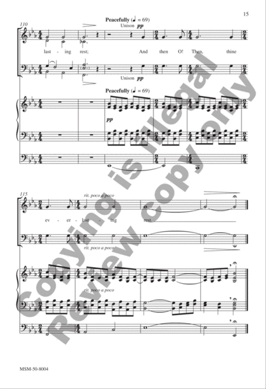 And Now, Beloved Lord, Thy Soul Resigning 4-Part scores gallery preview page 15