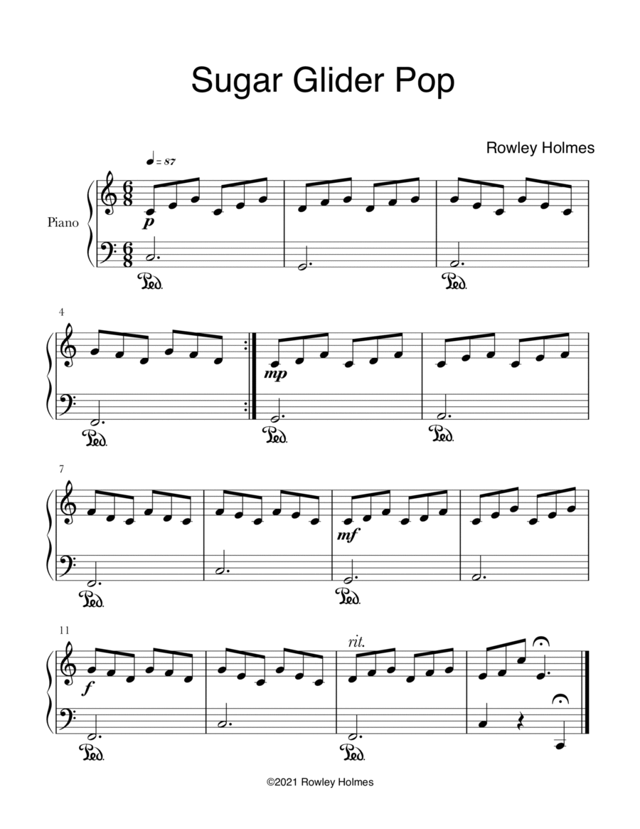 Sugar Glider Pop Sugar Glider Pop Piano Method scores gallery preview page 1