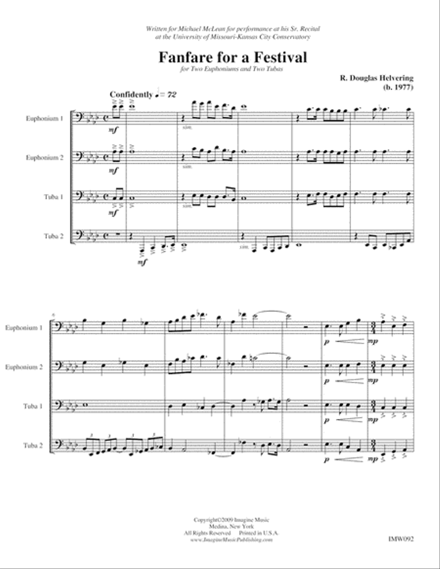 Fanfare for a Festival Fanfare for a Festival Euphonium scores gallery preview page 3