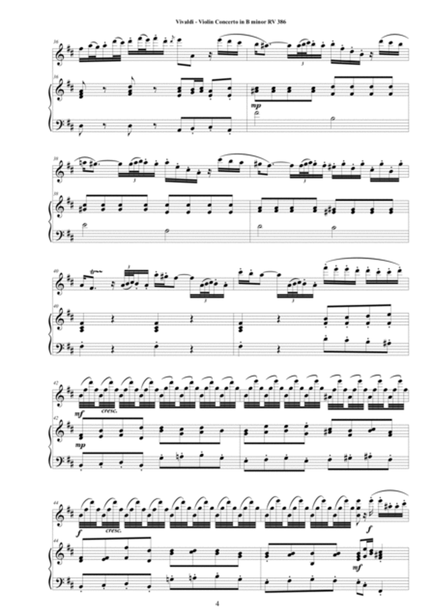 Vivaldi - Violin Concerto in B minor RV 386 for Violin and Cembalo (or Piano) image number null